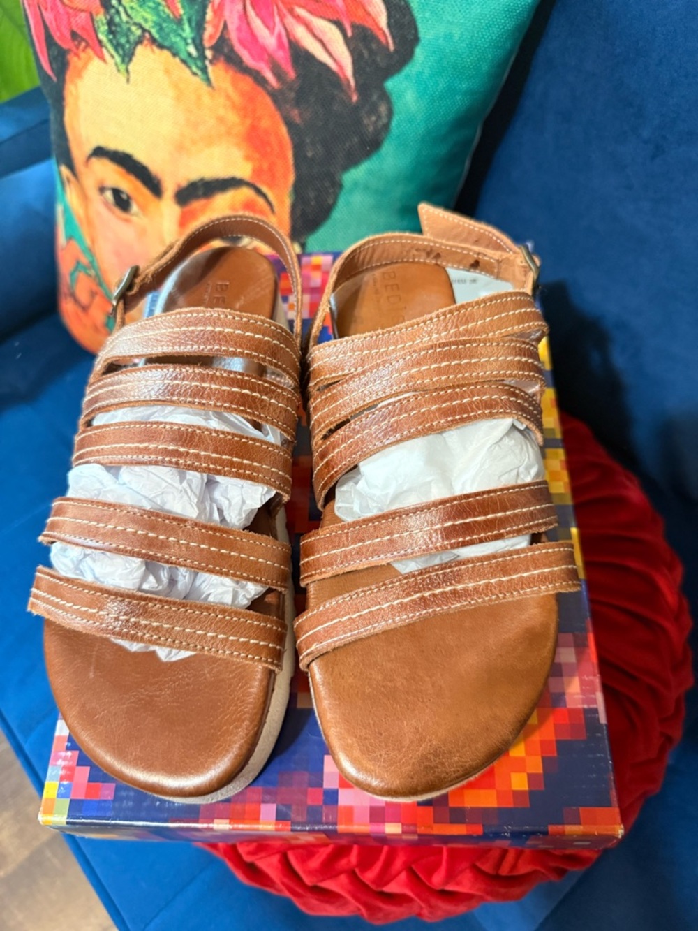 Bed Stu Brown Leather Strappy Sandals